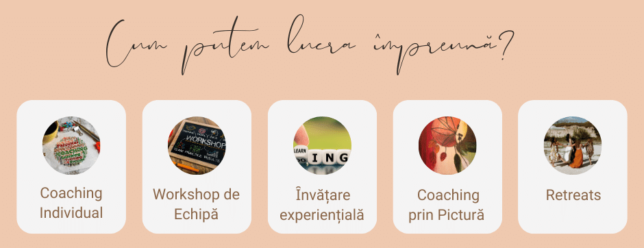 cum putem lucra impreuna coaching individual, coaching de echipa, invatare experientiala, retreats